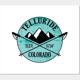 Telluride Colorado Skiing Ski Snowboarding Posters and Art